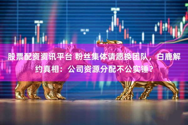 股票配资资讯平台 粉丝集体请愿换团队，白鹿解约真相：公司资源分配不公实锤？
